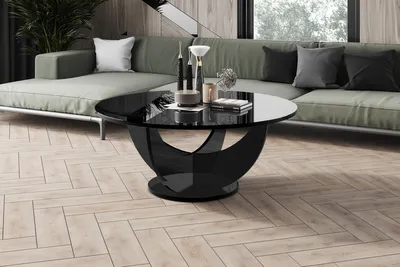 Produktbild von Design Couchtisch HRC-111 Hochglanz Wohnzimmertisch Highgloss Rund Tisch ⌀100 cm x 45 cm
