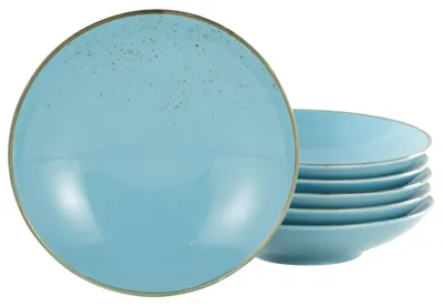 6 Suppenteller 22 cm, Nature Collection, Blau, Steingut