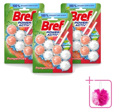 Produktbild von 3 x Bref Pronature Toiletblock Grapefruit 2 x 50 g - Sparpackung - 3 Stücke