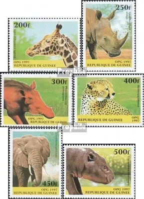 Produktbild von Briefmarken Guinea 1997 Mi 1631-1636 (kompl.Ausg.) postfrisch Einheimische Tiere