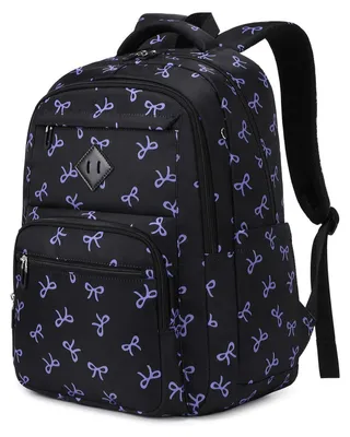 Produktbild von Schulrucksack Mädchen mit Schleifenmuster 30L Damen Rucksack wasserabweisend Laptoptasche bis 15,6 Zoll
