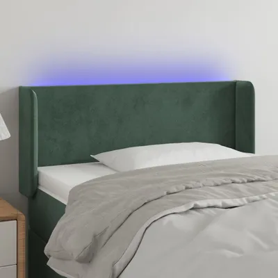 Produktbild von Cloris Designermöbel LED Kopfteil Dunkelgrün 93x16x78/88 cm Samt 2024 Neu