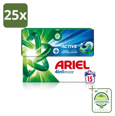 Produktbild von 25 x Ariel 4in1 Waschmittel Pods - Aktive Geruchskontrolle - Großpackung - 25 Stücke