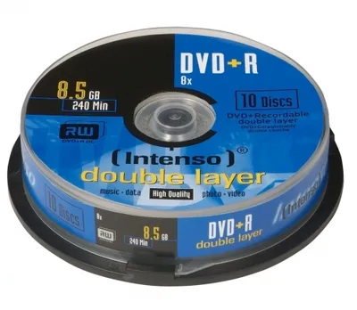 Produktbild von Intenso 4311142 1x10 Intenso DVD+R 8,5GB 8x Speed, Double Layer Cakebox