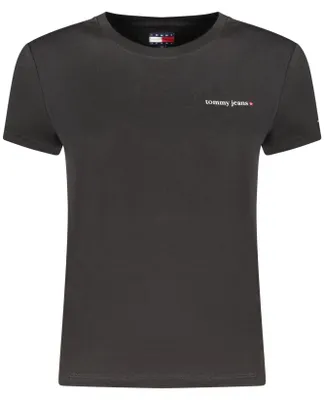 Produktbild von Elegantes Damen Kurzarm T-Shirt in Schwarz mit Rundhals und Stickerei
