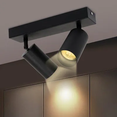 Immagine prodotto di Set di luci a LED con 2 faretti GU10 - Faretto da incasso con diffusore nero - Design elegante