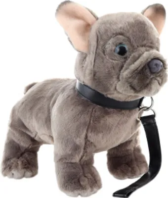 Immagine prodotto di Bulldog francese di peluche con guinzaglio 23 cm