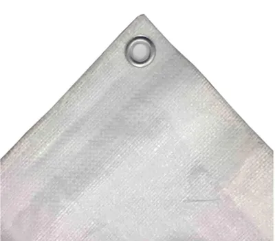 Productafbeelding van Afdekzeil 8x10m Wit 180g/m² - Waterdicht en UV-bestendig met aluminium ogen