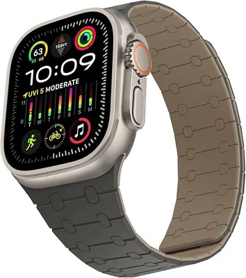 Zdjęcie produktu dla Pasek magnetyczny Apple Watch silikonowy szaro kawowy