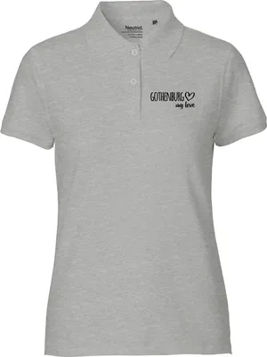 Produktbild von Huuraa Damen Polo Shirt Gothenburg my love S Sport Grey Bio Baumwolle Fairtrade Poloshirt Geschenkidee