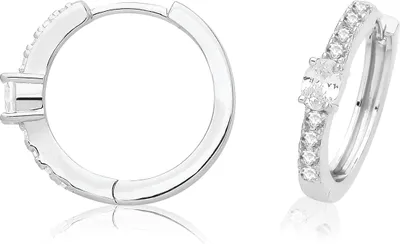 Productafbeelding van Oorbellen voor dames, verguld met rhodium, zilver 925 met zirconiumoxide - 3mm; TRS33346