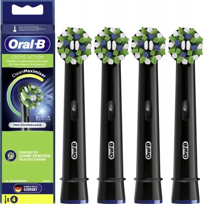 Image de Oral-B Brosses à dents CrossAction EB50 Noir 4 têtes de rechange
