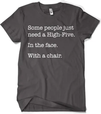 Produktbild von Some People Just Need A High Five T-Shirt - Small - Dark-Grey