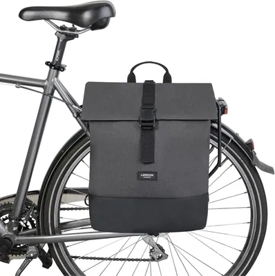Image de Sacoche de vélo imperméable, anthracite, 2 en 1, pour porte-bagages