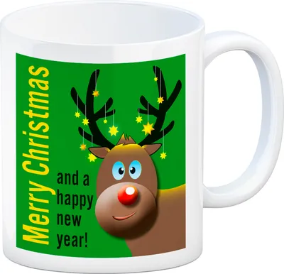 Produktbild von Rentier Motiv und Spruch Kaffeebecher in Grün zum Thema Weihnachten