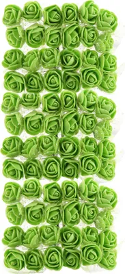 Produktbild von 72pcs Farbfange Schaumrosen künstlicher Blumenkopf Hochzeit Braut Party Wohnkultur-Grün