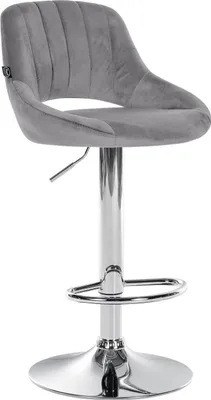 Produktbild von Barhocker Milet Samt chrom dunkelgrau