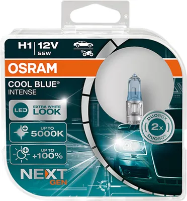 Produktbild von 2 Stück OSRAM COOL BLUE INTENSE NEXT GENERATION Birnen Scheinwerfer H1 55W