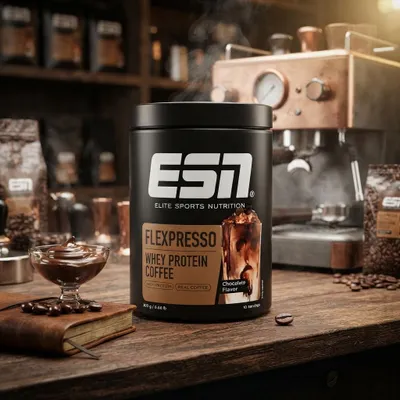 Produktbild von ESN Flexpresso Whey Protein Coffee Chocolate 300 g + Heartforcards Versandschutz