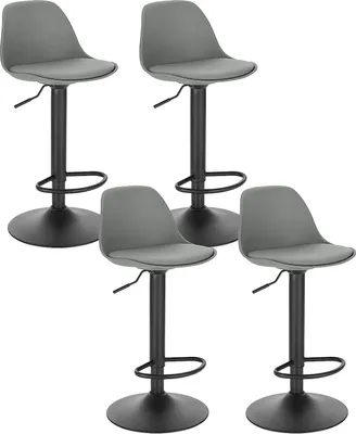 Produktbild von EUGAD 4 x Barhocker, Höhenverstellbar, Drehhocker, Kunstleder, Grau