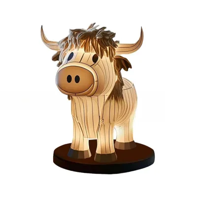 Obrázek produktu pro Stolní lampa Yak, stolní lampa Yak, noční lampa ve tvaru skotu, stolní světlo pro zvířata, ozdoba stolního světla, lampa na nočním stolku