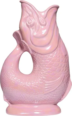 Produktbild von Gluckigluck Wasserkaraffe mit Gluckergeräusch, handgefertigt, ikonisches Design, Farbe:Babyrosa schimmernd, Fassungsvermögen:1,2 L