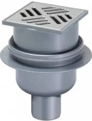 Image de Classic DN50 Entrée, écoulement vertical avec grille en acier inoxydable 100x100