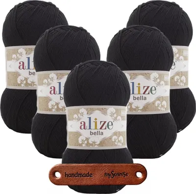 Produktbild von 5 x ALIZE Bella 100 60 Black mit Label