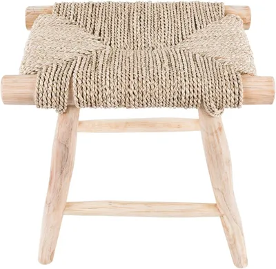 Produktbild von Sitzhocker aus Teakholz und Seegras