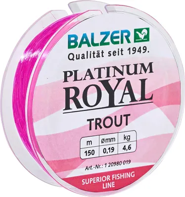 Produktbild von Balzer Platinum Royal Trout Schnur - 150m monofile Angelschnur, Durchmesser/Tragkraft:0.22mm / 6.1kg, Farbe:Pink