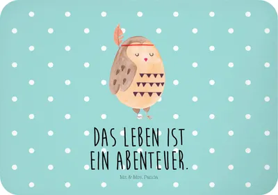 Produktbild von Mr. & Mrs. Panda Kühlschrankmagnet Eule Federschmuck - Türkis Pastell - Geschenk, zettelhalter, Dekoration, Abenteuer, holzmagnet, Entspannt, Owl, whiteboardmagnet