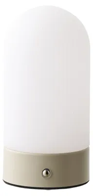 Image de Lampe de table Ashford rechargeable en métal et PE beige