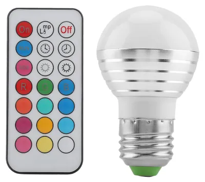 Image de Ampoule LED RGBW 3W E27 à changement de couleur multiple avec télécommande