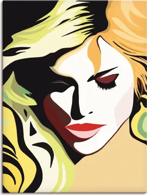 Produktbild von ARTland Leinwandbild Schöne Frau Größe: 90x120 cm