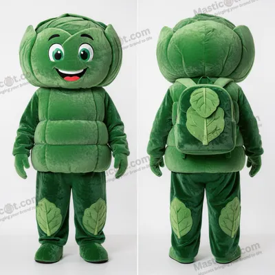 Imagen del producto de Disfraz MASTICOT de mascota de col verde aterciopelada