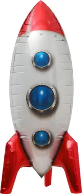 Zdjęcie produktu dla Balon foliowy z motywem pojazdu rakietowego, biały, ok. 46,5*81 cm