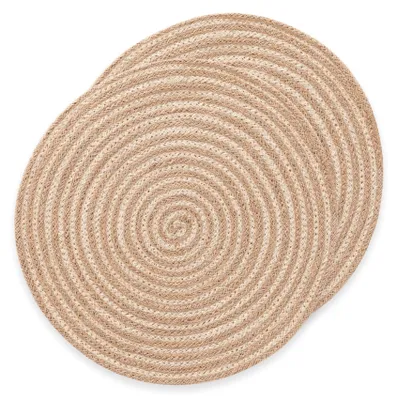 Productafbeelding van Onderzetters, rund, jute, 38 x 38 cm, 2 stuks, voor de eettafel