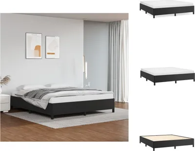 Produktbild von vidaXL Bettgestell Schwarz 180x200 cm Kunstleder - Betten & Bettgestelle
