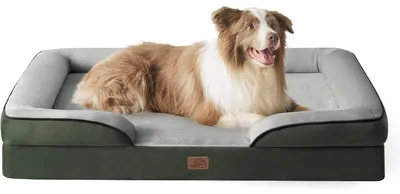 Produktbild von Orthopädisches Hundebett 97x71 cm mit Kistenschaum, waschbar, rutschfest, tannengrün
