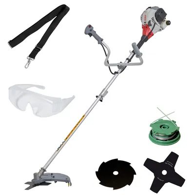 Produktbild von IKRA Benzin Freischneider IBF 25-1 | 2-Takt | Fadenspule 43 cm Schnittbreite | 4- & 8-Zahn-Messer Ø 23 cm | Schutzbrille | Schultergurt