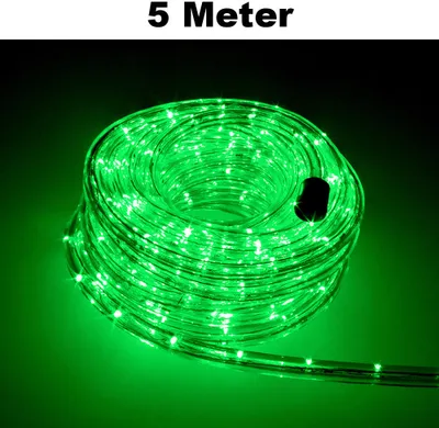 Produktbild von Trade-Shop LED Lichtschlauch Komplett Set mit Zubehör Lichterkette Beleuchtung Grün 5 Meter F3 LED für Drinnen/Draußen Weihnachten Beleuchtung Dekoration Lichterschlauch