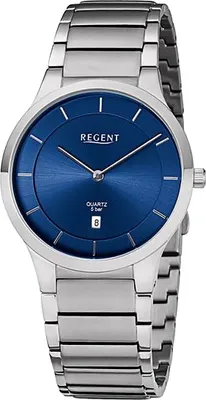 Produktbild von Regent Metall Herren Uhr Armbanduhr Quarz silber Metallarmband D2URF1345