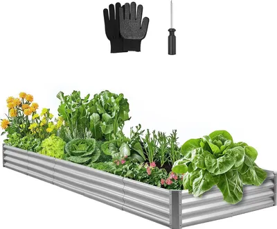 Obrázek produktu pro Kovový vyvýšený záhon – záhon na rostliny/zeleninu – rozměry 360 x 120 x 29 cm – pozinkovaná ocel – otevřené dno – zaoblené hrany – odolný proti povětrnostním vlivům – pro zeleninu a bylinky