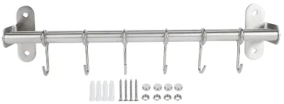 Produktbild von An der Wand montierte Aufbewahrungsregale, Topfdeckelregal, Utensilienaufhänger, Haken, Küchenhelfer-Zubehör, Doppelstangen