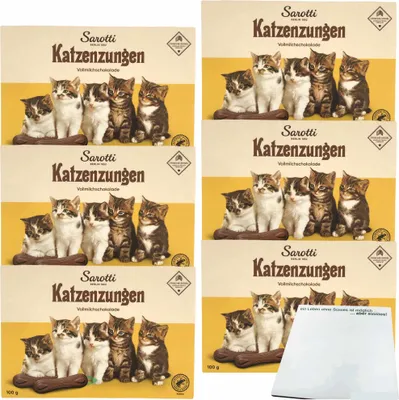 Produktbild von Sarotti Katzenzungen Vollmilchschokolade 6er Pack (6x100g Packung) + usy Block