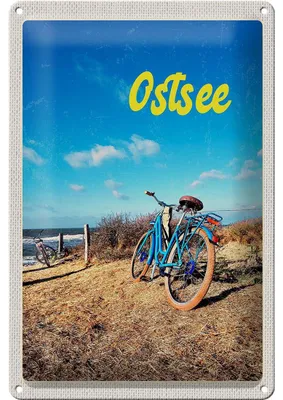 Produktbild von Blechschild Reise 20x30cm Ostsee Fahrradtour Meer Strand Fahrrad