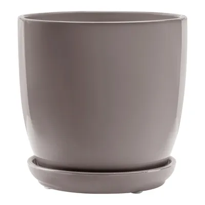 Obrázok produktu pre Keramický kvetináč Grey Round 24 cm Classic z prírodných materiálov Lesk