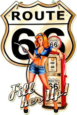 Produktbild von Schild "Route 66" – Route 66 – Metallschild für die Garage
