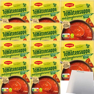 Produktbild von Maggi klassische Tomatensuppe mit Reis, ergibt 750ml VPE (10x74g Beutel) + usy Block