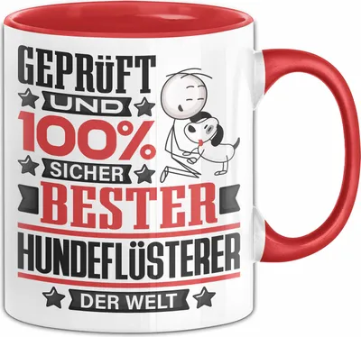 Produktbild von Hundeflüsterer Geschenk Lustiger Spruch für Hundeflüsterer Geschenkidee Bester Hundeflüsterer Der Welt (Rot)